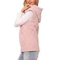 thumbnail image 4 of Chaleco acolchado sin mangas para mujer Inspire Chic, chaleco con capucha de invierno, talla XL, color rosa, 4 of 6