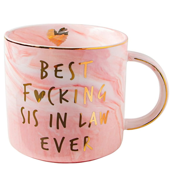 Vilight Meilleure Belle Sœur de Tous les Temps, Tasse à Café en Céramique Marbrée Rose 11.5 Oz