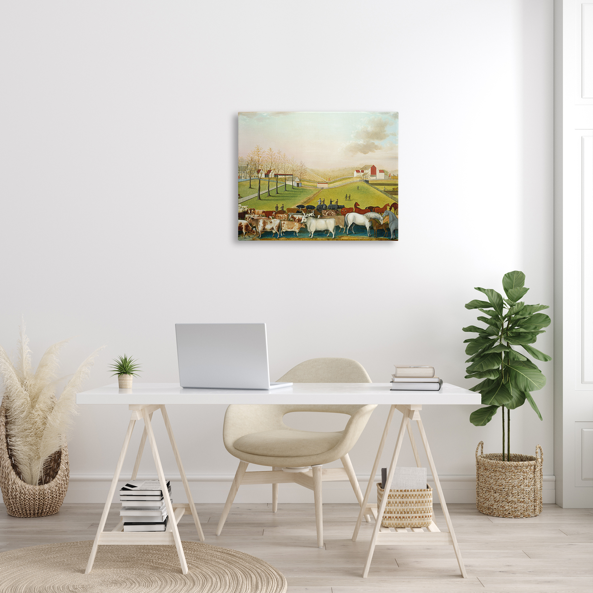 Stupell Industries The Cornell Farm Edward Hicks Classic Farm Painting Painting Gallery Wrapped Canvas Print Wall Art, Design by one1000paintings