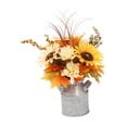 thumbnail image 1 of Flor artificial de otoño con jarrón, jarrón de jarra, arreglo floral de cosecha, flor de otoño falsa en cubo de hierro para boda en balcón Estilo A, 1 of 5