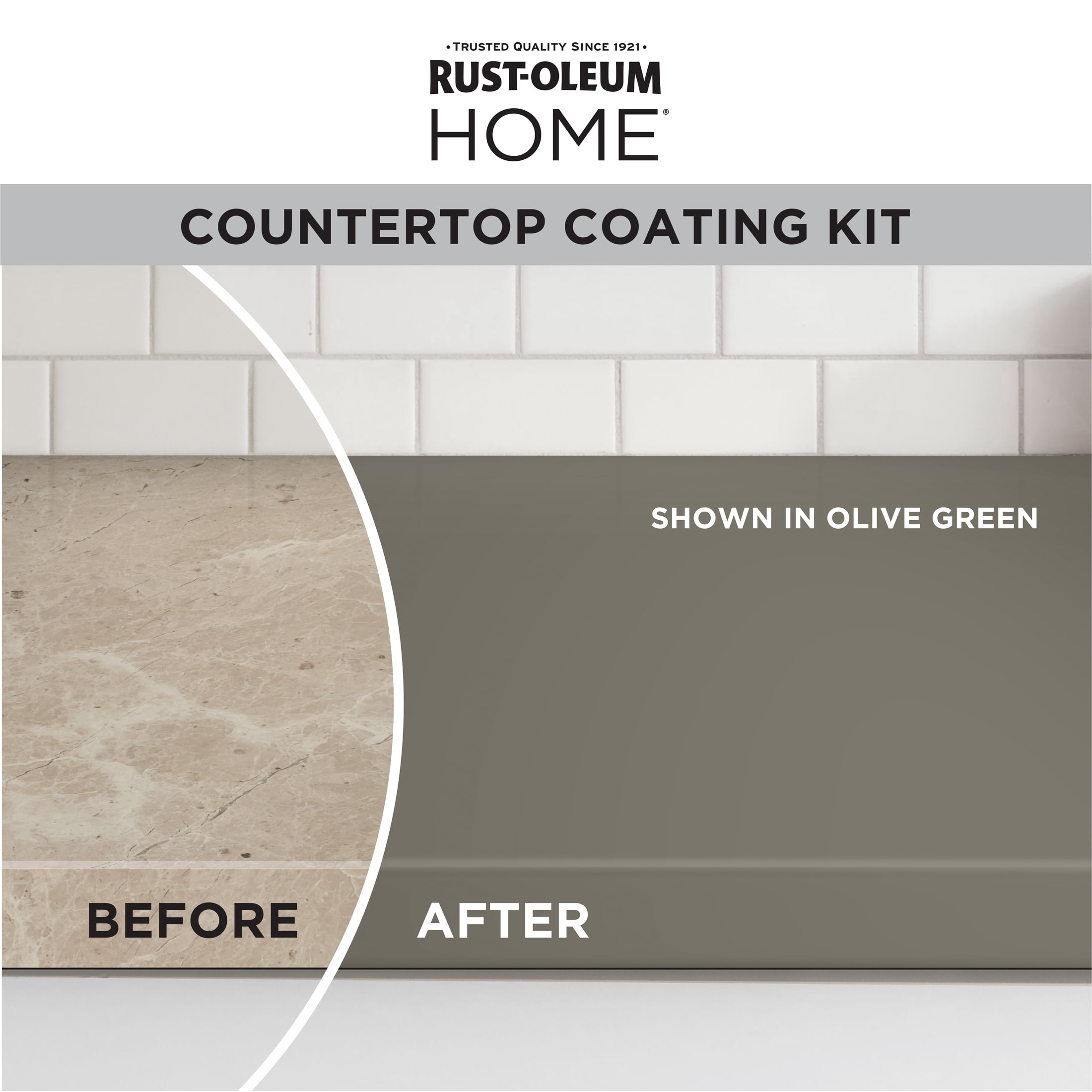 Olive Green, Rust-Oleum HOME Countertop Satin Coating Kit-38496314T, Quart