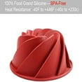 thumbnail image 2 of Baking Mold Large Spiral Shape silicone Bundt 10 Inch Non-Stick Reusable Eco-Friendly Grade Home Round Baking Mold For Birthday Cake, Muffin, Bread Bakeware Mold Baking Tools( Red ), 2 of 7