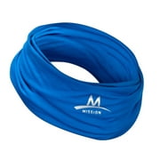MISSION Cooling Neck Gaiter (Adult) 12+ Ways To Wear, Face Mask, UPF 50, Cools When Wet, Blue