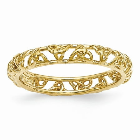 - Gold Tone Plated Sterling Silver Stackable 3.5mm Celtic Knot Band