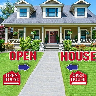 Open House Yard Decoration Letters, Arrows and Open House Signs 13pcs Includes Stakes