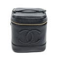 thumbnail image 1 of Pre-Owned Chanel Black CC Tall Vanity Case Handbag Caviar Leather, 1 of 10