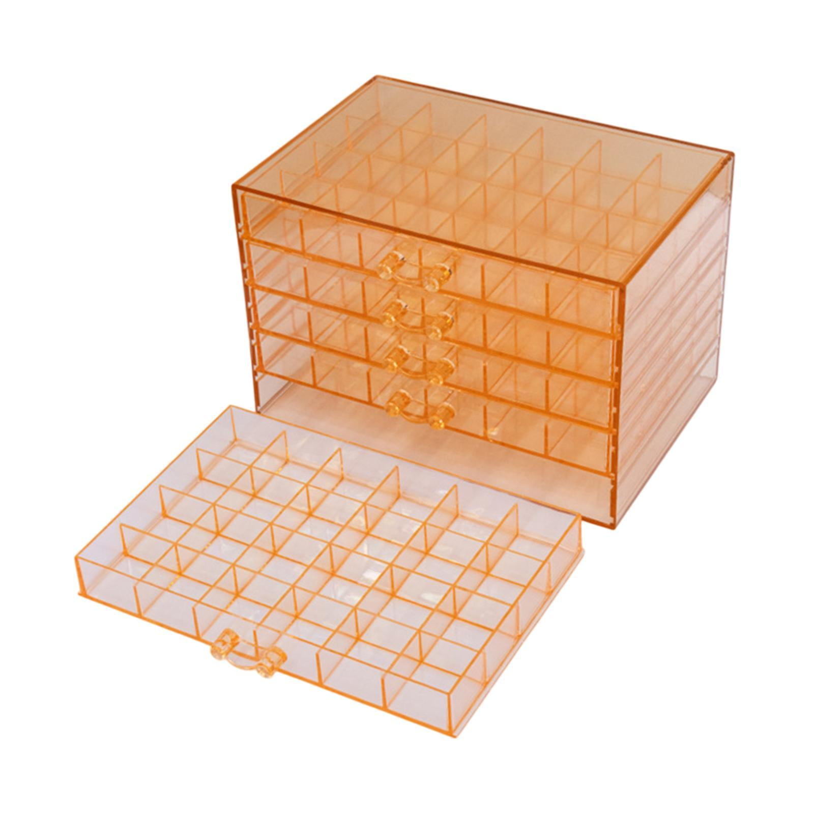 Milageto Nail Arts Storage Box 120 Jewelry Organizer for Earring Beads Glitters Orange