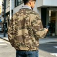 thumbnail image 7 of CCRFTGI Corduroy Jackets for Men Zip Up Bomber Vintage Casual Long Sleeve Lapel Collar Camo Relaxed Fit Fall Winter Jacket Brown S, 7 of 7