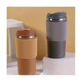 thumbnail image 3 of Taza de café de pared doble, resistente al calor, de silicona, para viaje, tazas portátiles ecológicas Con tapa hermética gris, 3 of 5