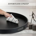 thumbnail image 5 of Round Ottoman Tray Serving Decor - Large Black Coffee Table with Handles for Living Room Home Decor, 5 of 8