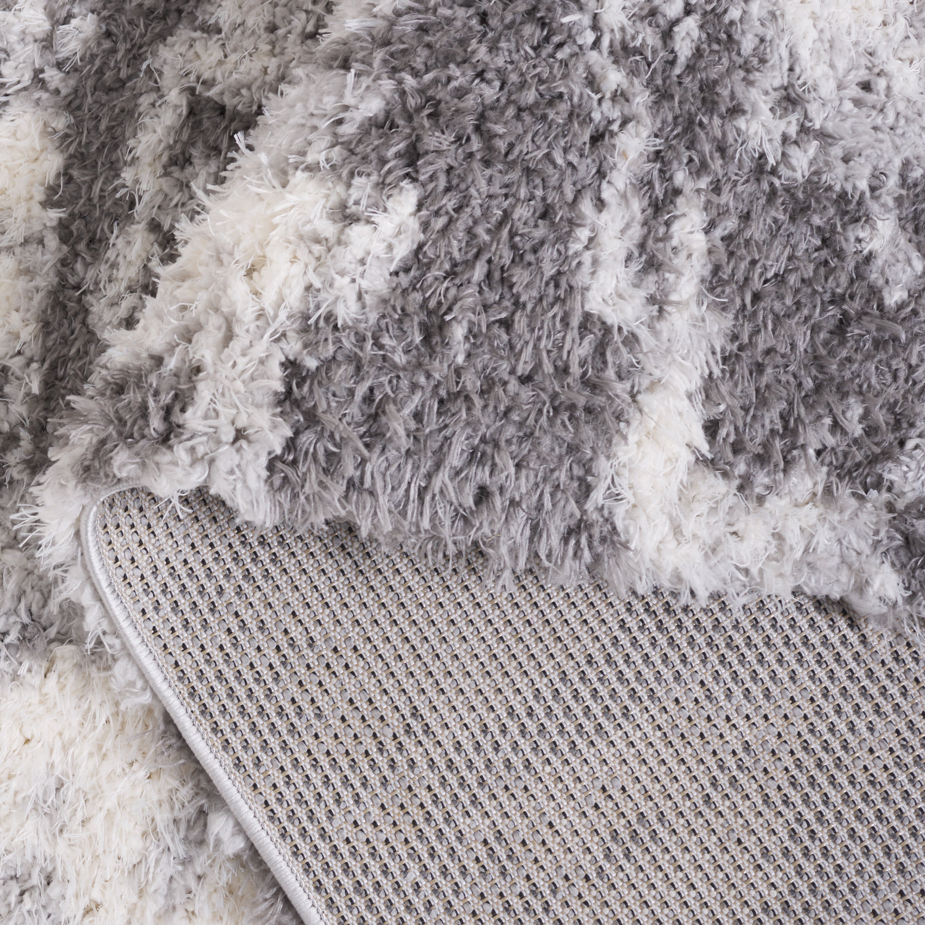 Safavieh Lindsay Rozanne Distressed Polyester Shag Area Rug, Dark Gray/Gray, 4' x 6'