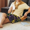 thumbnail image 5 of Balery Mardi Gras6 Men's Cotton Knit Pajama Shorts Waistband & Pockets,Short Pajama Pants-Medium, 5 of 8