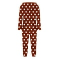 thumbnail image 5 of Xdegoge Womens Fleece Pajamas Sleepwear Fuzzy Winter Onesies Polka Dot Vintage Loose Hooded Cozy One Piece Long Sleeve Zip Up Jumpsuits Pjs Outfits, 5 of 6