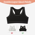 thumbnail image 3 of INNERSY Girls' Cotton Racerback Training Bras Wireless Bra for Kids 3 Pack(L,Black/Grey/White), 3 of 7