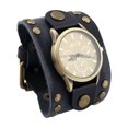 thumbnail image 1 of Reloj de PU para hombre, regalo del Día del Padre, ancho de banda de 5,2 cm, joyería, accesorios premium. Negro, 1 of 9