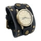 thumbnail image 1 of Correas de reloj con agujeros de piel sintética de estilo vintage, pulsera punk informal. Negro, 1 of 9