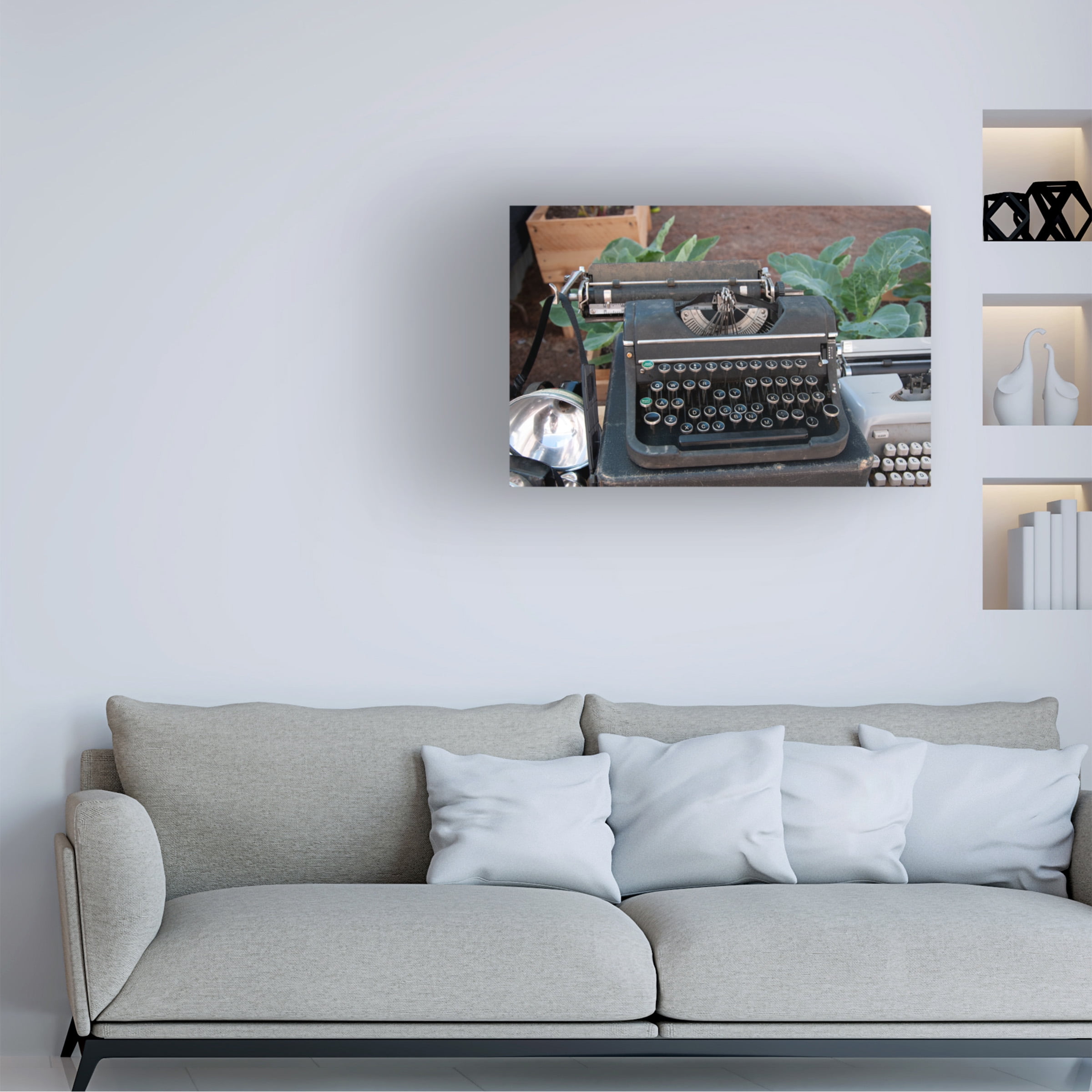 Canvas Wall Art - Lori Hutchison 'Typewriter' Wall Art for Living Room, Bedroom, or Office Décor by Trademark Fine Art - 47 x 30 Inches