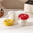 thumbnail image 1 of Ceramic Mushroom-Shaped Storage Jar | Toothpick Holder & Cotton Swab Container | Red or Yellow Decorative Organizer for Desktop or Bathroom, 1 of 7