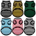 thumbnail image 2 of Summer Striped Puppy Vest Pet Clothes for Dogs and Cats Cotton T Shirt Clothing for Small Dogs Chihuahua Yorkie Pug Pet Shirts (black,L), 2 of 7