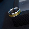 thumbnail image 4 of 8MM Men's Stainless Steel Freemason Masonic Rings Anniversary Wedding Band Gold Gold 10, 4 of 4