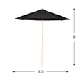 thumbnail image 5 of Northlight 8.5ft Outdoor Patio Market Umbrella with Wooden Pole, Black, 5 of 6