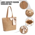 thumbnail image 2 of Bolsa de playa iSamzan grande tejida a mano de paja con bolsillo con cremallera, 2 of 9