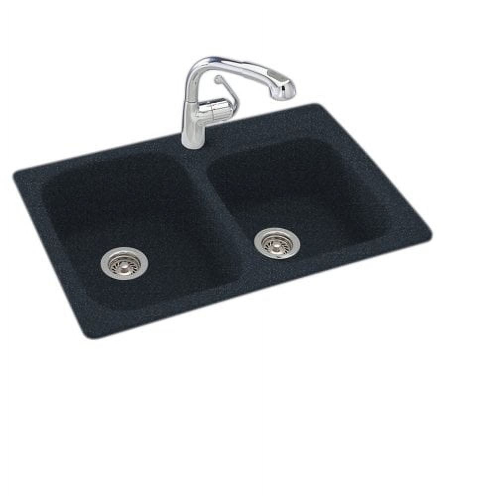 Swan Double-Bowl Kitchen Sink, 22 D X 33 W In., White - 2475677