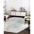 thumbnail image 3 of Rugs.com Aurelia Collection Rug – 7 Ft Octagon Aqua Medium-Pile Rug Perfect For Living Rooms, Kitchens, Entryways, 3 of 3