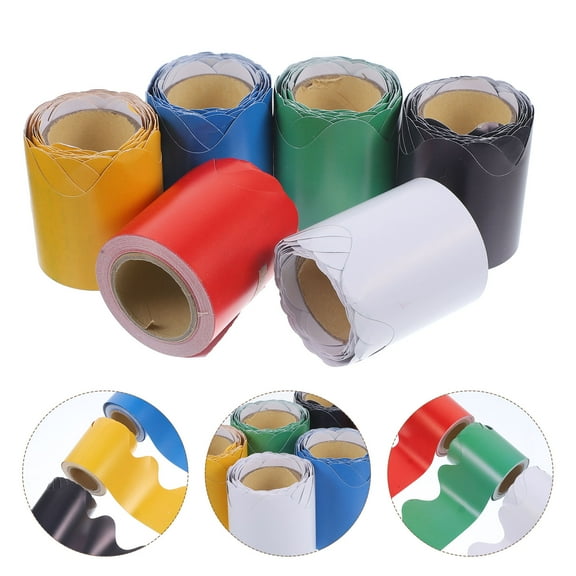 Classroom Bulletin Board Borders Decorative Wave Border Trim for Decoration Assorted Color 6 Rolls