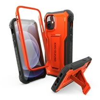 ExoGuard For iPhone 12 Mini Case, Phone Case with Screen Protector and Kickstand (Orange)