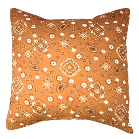 

Cotton Bandanna Print Floral Decorative Throw Pillow/Sham Cushion Cover Orange