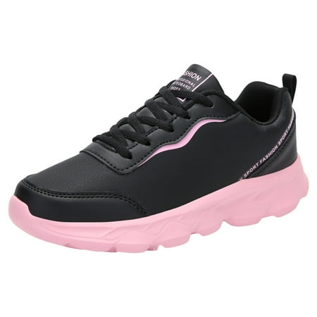 Fauean Womens Sneakers Comfortable Thick Soled Sneakers Breathable Soft Soled Travel Shoes Pink Size 37