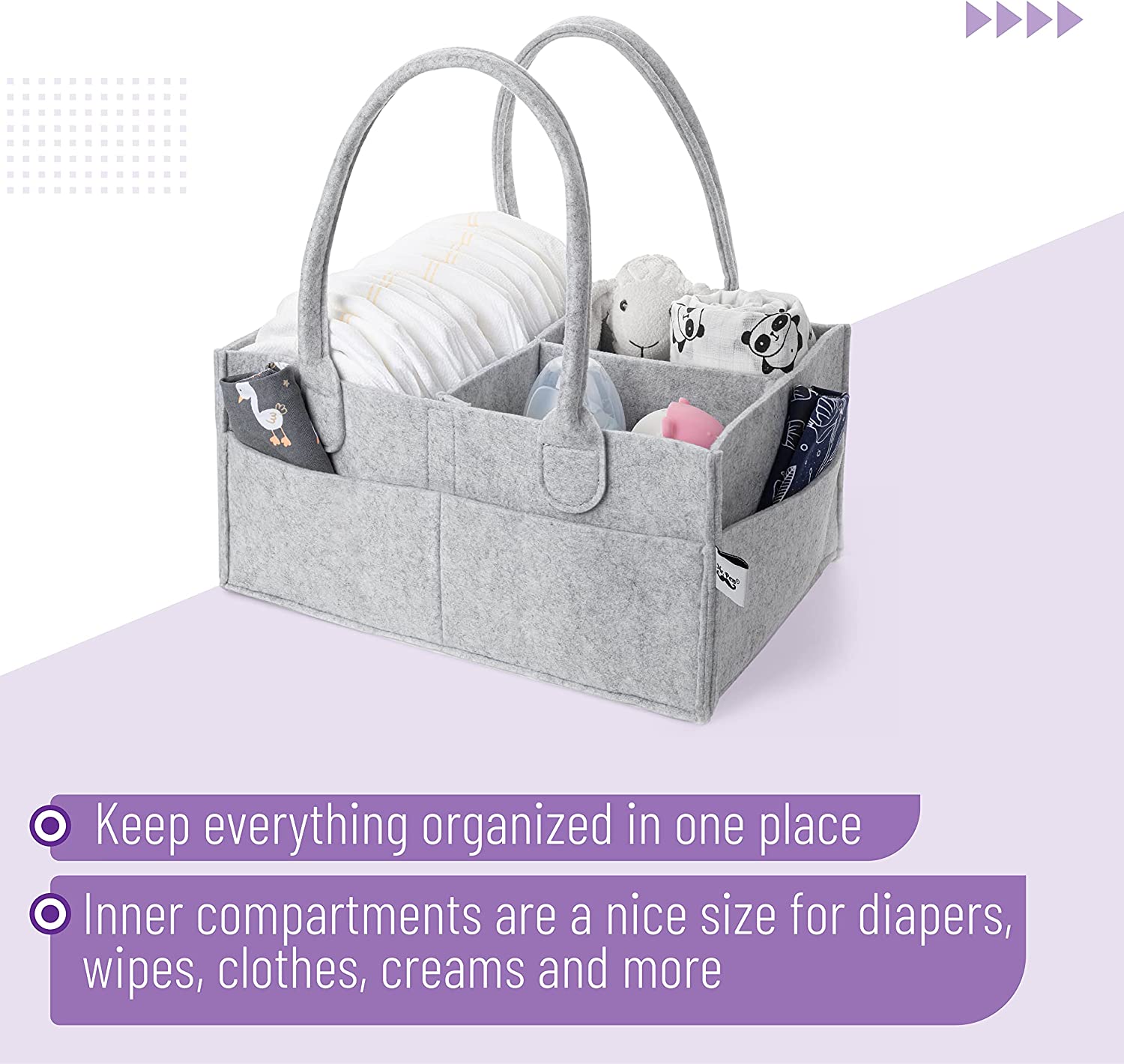 Mr. Pen Baby Diaper Caddy Organizer - Gray photo 2