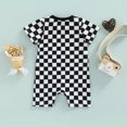 thumbnail image 4 of Fortune Baby Boy Checkerboard Romper Summer Plaid Short Jumpsuit with Pockets, 4 of 7