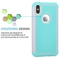 thumbnail image 2 of iPhone X Case, iPhone X Cute Case, Tekcoo [Tmajor] Shock Absorbing [Grey/Turquoise] Rubber Silicone & Plastic Scratch Resistant Bumper Grip Rugged Hard Cases Cover For Apple iPhone X (5.8 inch), 2 of 4