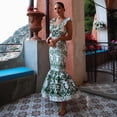 thumbnail image 5 of Vestidos largos de algodón con bordado floral vintage de TEELYNN para mujer, vestidos sexis con escote en V profundo y volantes sin espalda, vestidos largos de fiesta, 5 of 5