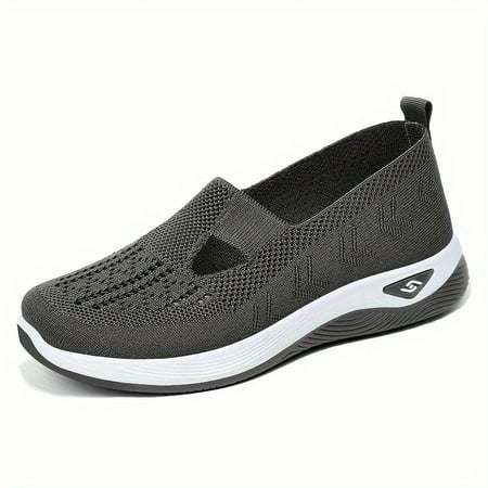 

Women s Slip on Sneakers Shoes Woven Orthopedic Breathable Soft Shoes Walking Diabetic Foam Shoes Hands Free Slip in