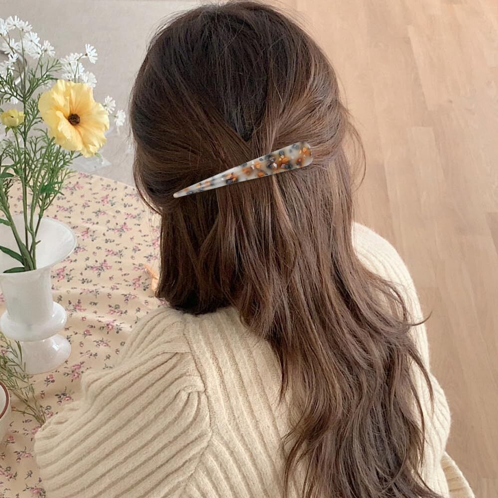 6 Pcs Large Alligator Hair Clips for Styling Salon Sectioning, 5.5 inch Non-Slip Duckbill Metal Clips for Women Thick and Thin Hair, BPink