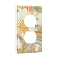 thumbnail image 2 of Yayeee Duplex Wall Plate 1-Gang 4.5"x2.7" Home Receptacle Light Switch Decorative Outlet Cover, Beige Clouds, 2 of 7