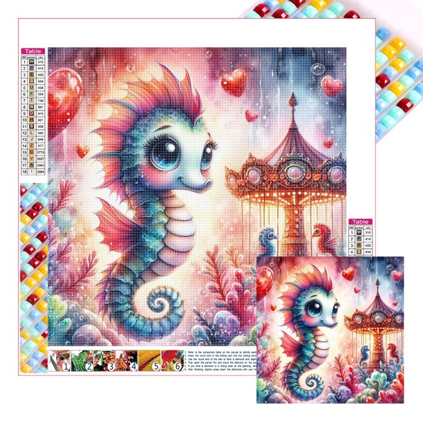 Con Cuentas Cuadradas 5D DIY Kit Vida Marina Del 35x35cm