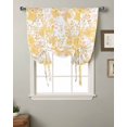 thumbnail image 2 of Yellow Flowers Tie Up Curtains for Kitchen Bathroom Bedroom Windows 45 Inch Length, Watercolor Summer Botanical Floral Balloon Drape Curtains Shade Rod Pocket Drapery Curtain Panel, 34"x45", 2 of 7