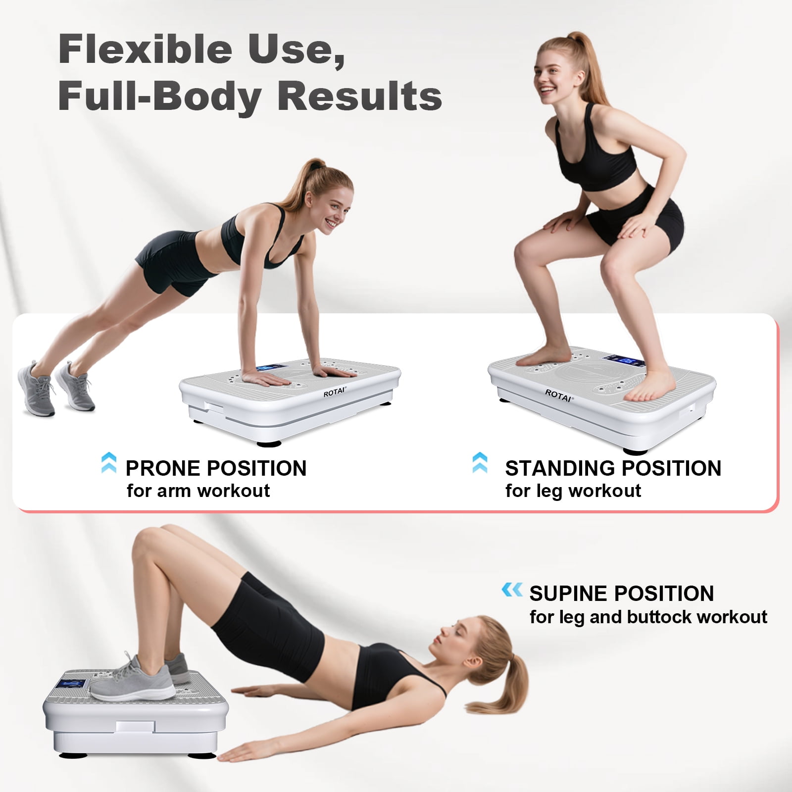 BEF Vibrating Plate Exercise Machine with LED Display, 99 Adjustable Speeds Power, 300 lbs 150 watts Shake Board Sport Gym for Women and Men, Gray