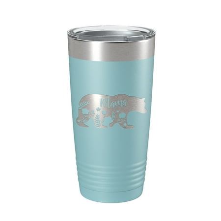 

Mama Bear Tumbler Travel Mug Insulated Laser Engraved Coffee Cup Momma Mama Gift Mother s Day Floral 20 oz Light Blue