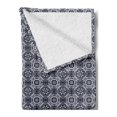 thumbnail image 2 of Navy Blue Soft Flannel Fleece Throw Blanket, Japanese Inspired Curves Lace Arrangement Antique Floral Composition, Cozy Plush for Indoor and Outdoor Use, 50" x 70", Navy Blue White, by Ambesonne, 2 of 5