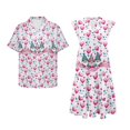 thumbnail image 4 of Garronmavis Cute Dwarf Matching Couple Outfits Valentine's Day Husban and Wife Clothing Fashion Men's Short Sleeve Beach Shirt Size XS and Midi Dress V-neck Hawaiian Dresses with Pocket, 4 of 6