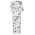 thumbnail image 5 of Azrian Womens Pajamas,Women's Fashion Suit Long-sleeved Female Letter Print XXXL Size,White on, 5 of 5