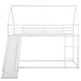 thumbnail image 4 of Bellemave Twin over Twin Size Bunk Bed with Slide Metal House Bunk Bed Frame with Ladder and Guardrails Versatile Twin Bunk Bed Loft Bed, White, 4 of 8