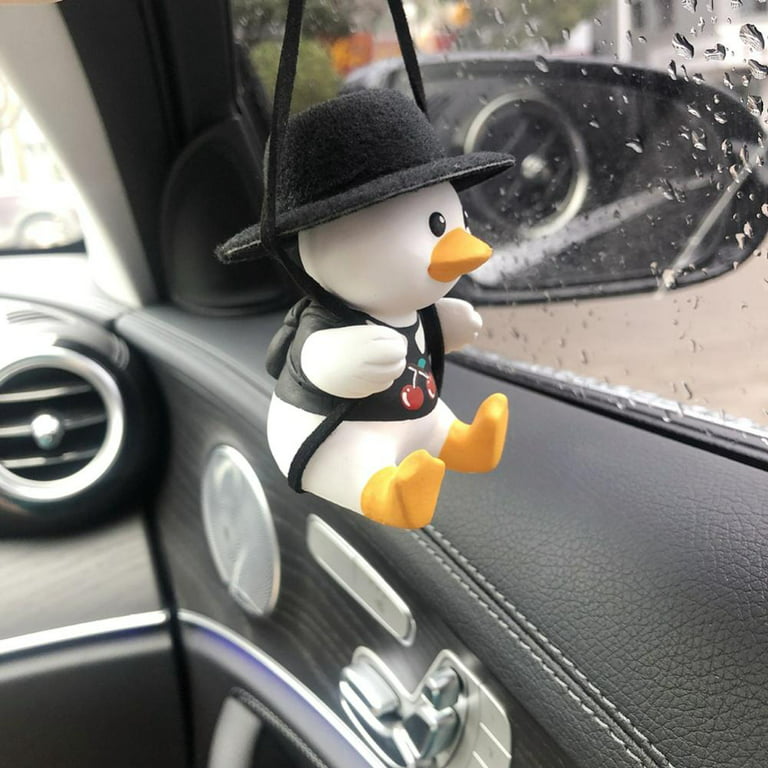 Cute Swing Duck Car Hanging Ornament Interior Rearview Mirrors Charms Pendant  Car Flying Duck Pendant Hanging Swing Auto Decoration Ornament Accessories  