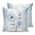 thumbnail image 7 of Outdoor Throw Pillow Cover Watercolor Blue Flower Gray Leaves Waterproof Cushion Covers 2 Pack Floral on Vintage Gradient Pillow Cases Home Decoration for Patio Garden Couch Sofa, 7 of 7