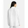 thumbnail image 3 of Time and Tru Women's and Women's Plus Cotton Button Up Coverup Shirt, Sizes XS-3X, 3 of 5